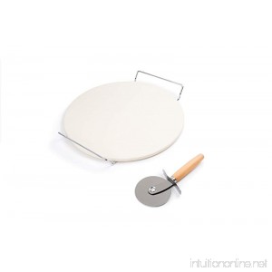 Fox Run 3914 Pizza Stone Set with Rack and Pizza Cutter Stoneware 12.5-Inch - B0000VZLOO